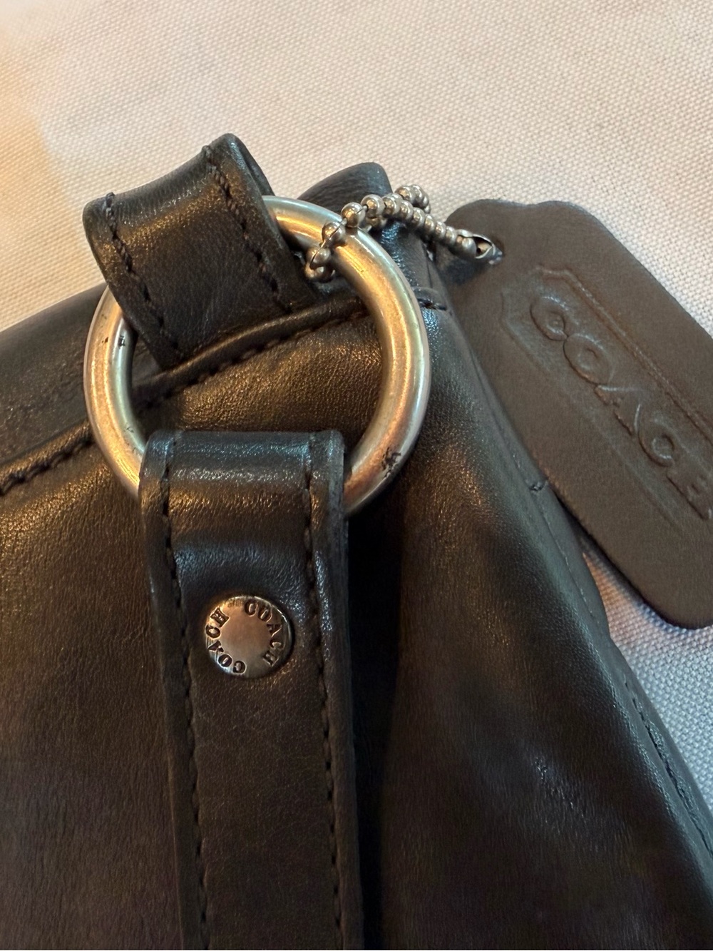 Vintage Coach Chelsea Black Messenger Slim Large Crossbody Bag No 9458 - Picture 7 of 11